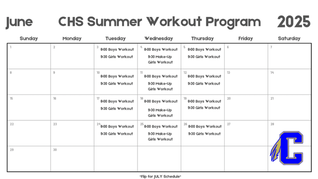 June Workout Schedule